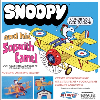 Plastikmodell – ATLANTIS Models Snoopy and His Sopwith Camel Plane Snap Kit – AMCM6779